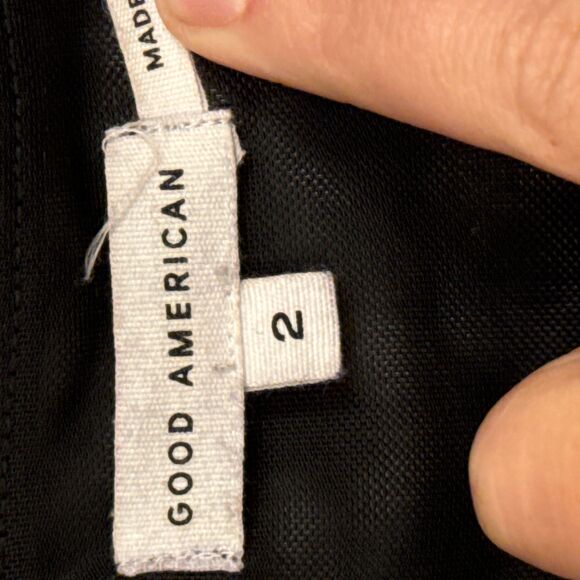 Good American Black Long Sleeve Snap Closure Leopard Print Bodysuit Size 2 - Picture 3 of 5